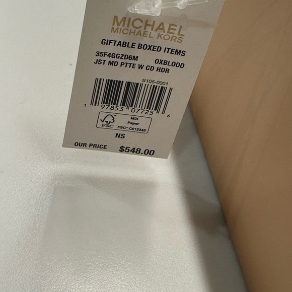 Michael Kors Metallic Purple Tote/Crossbody Bag and Cardholder Set NWT in box - Picture 6 of 6